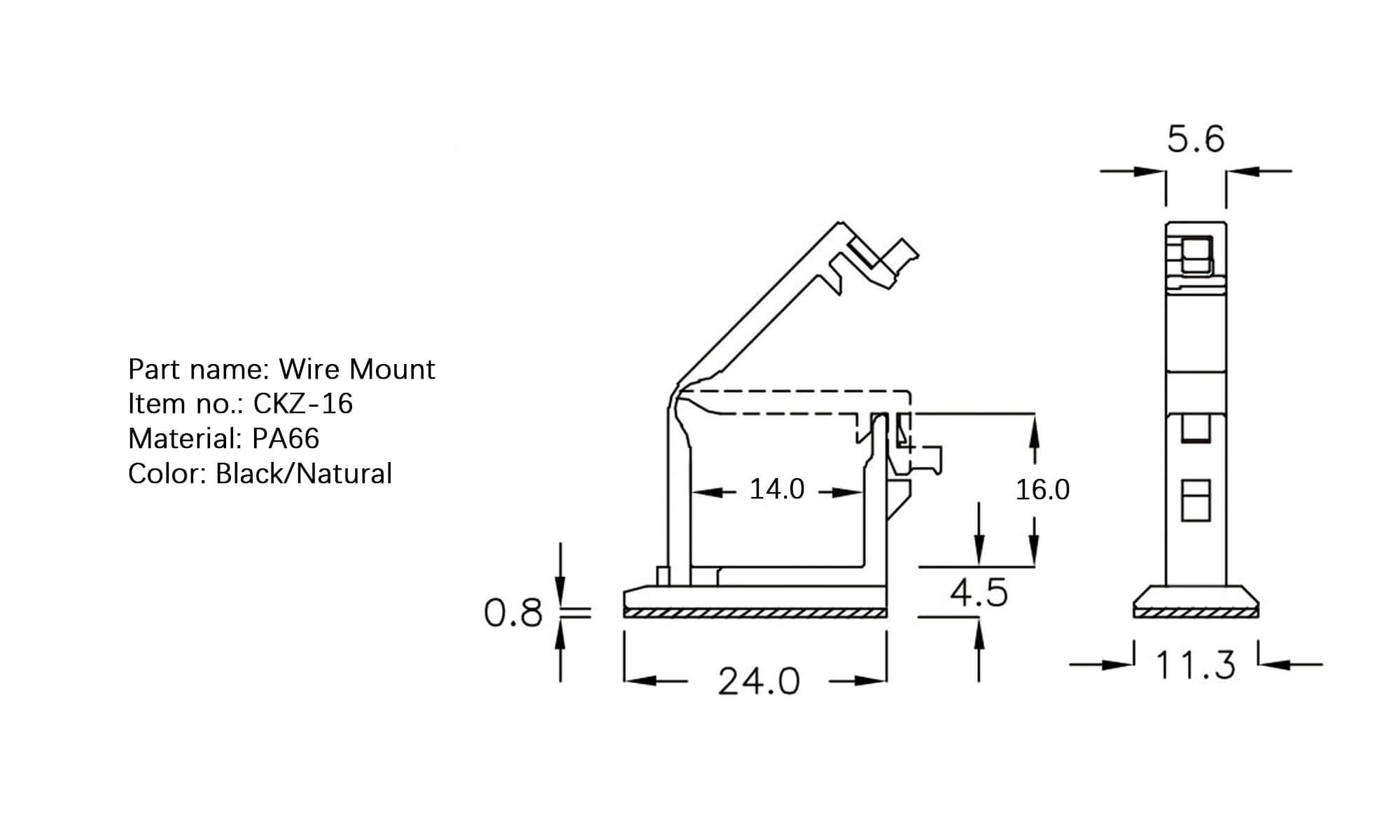 Plastic Wire Mount CKZ-16